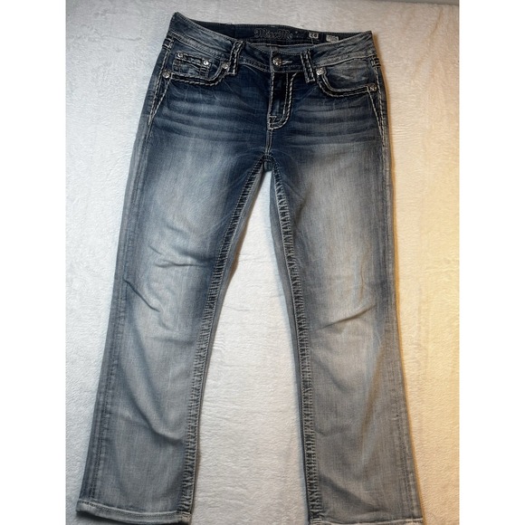 Miss Me Womens Capri Jeans Size 28 Embellished Flap Pocket Rhinestone Butterfly - Picture 16 of 16